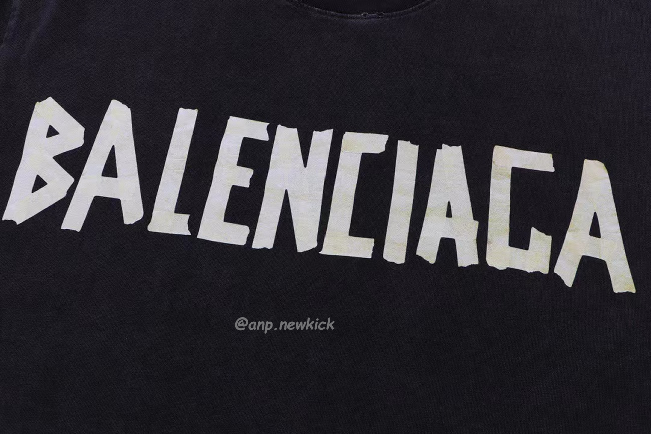 Balenciaga Tape Type T Shirt Black (4) - newkick.vip